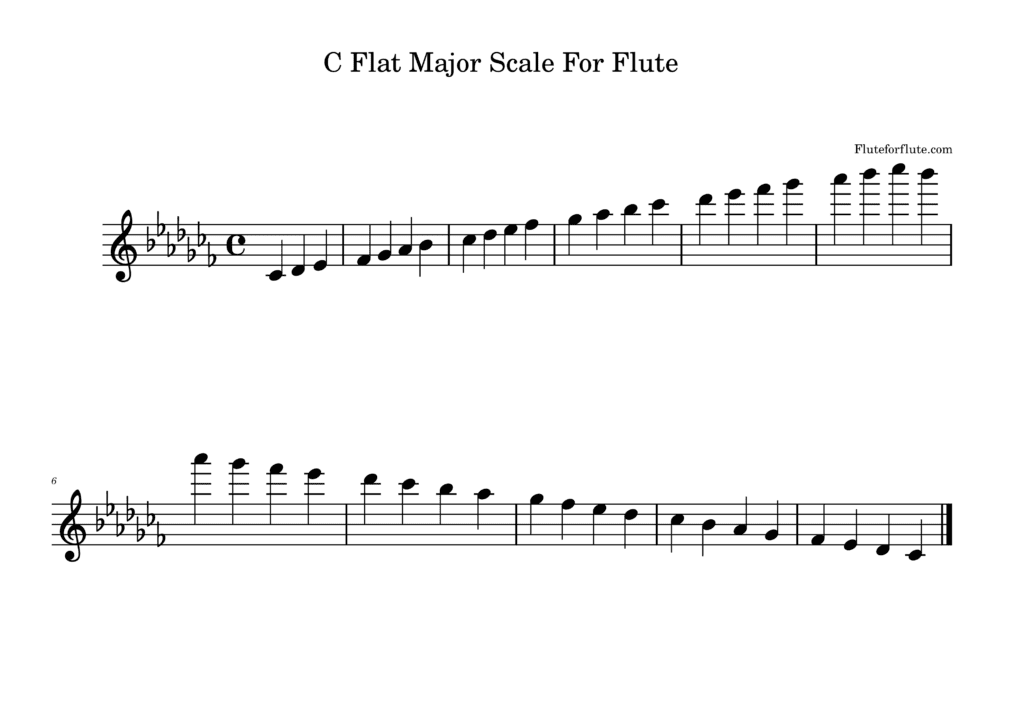 C flat major scale for flute