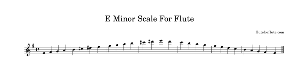 E Minor Scale For Flute