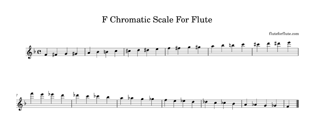 F chromatic scale for flute