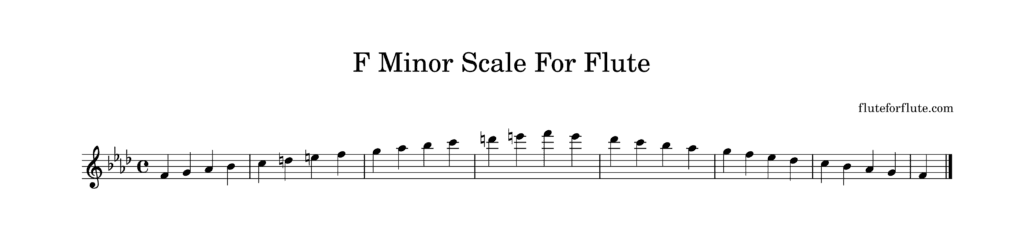 F minor scale for flute