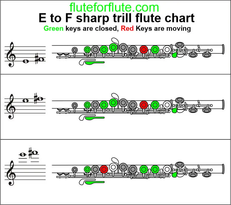 E to F sharp trill on flute