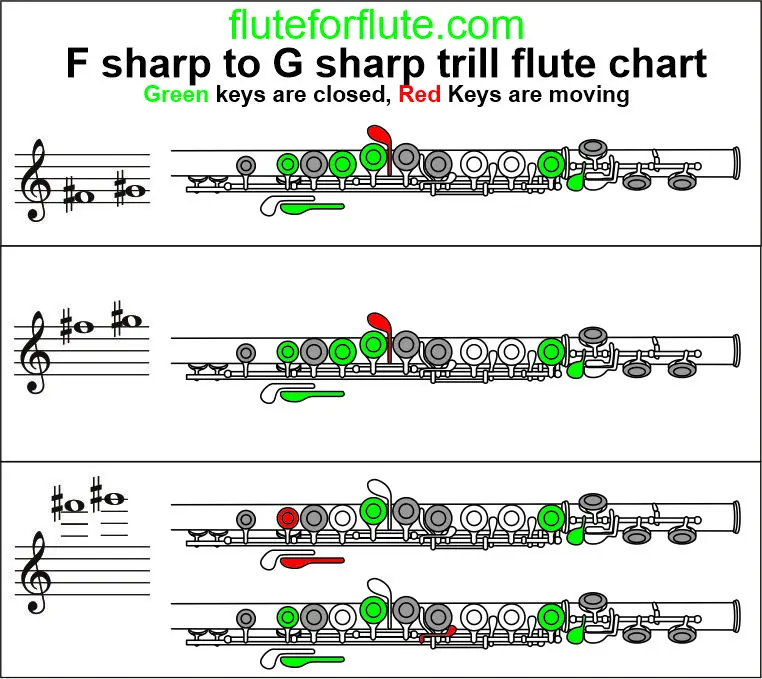 F sharp to G sharp trill on flute: Low and High trill fingering