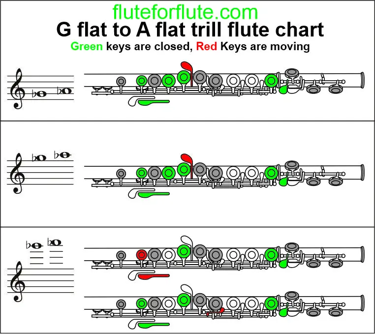 high g flat to a flat trill flute