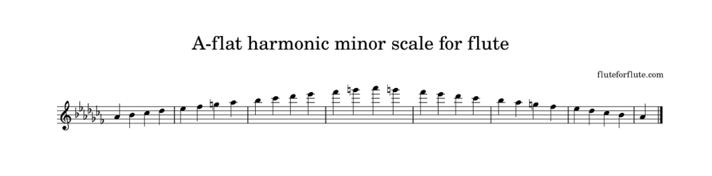 A-flat harmonic minor scale for flute-1