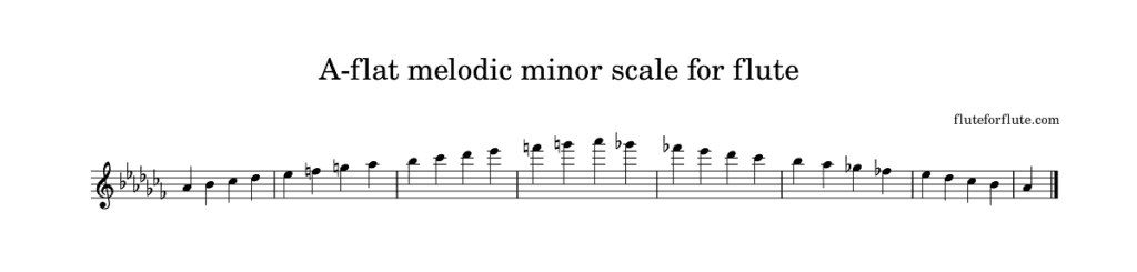A-flat melodic minor scale for flute-1