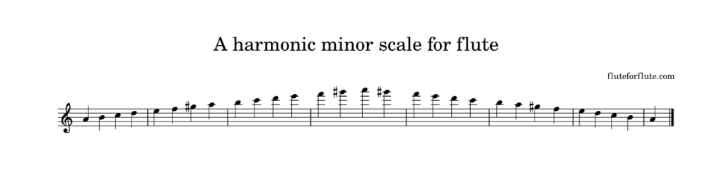 A harmonic minor scale for flute-1