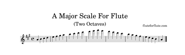 How to play A major scale on flute, notes, fingering chart, and concert tips