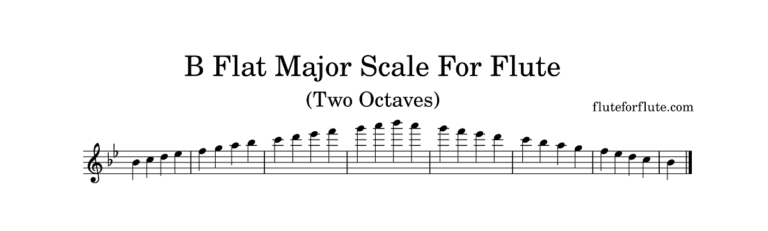 How to play B-flat (Bb) major scale on flute, notes, fingering chart, and concert tips