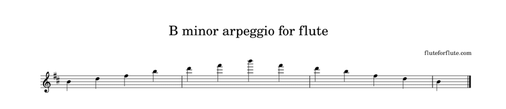 B minor arpeggio for flute