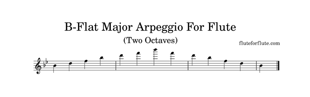 B-flat (Bb) major arpeggio on the flute