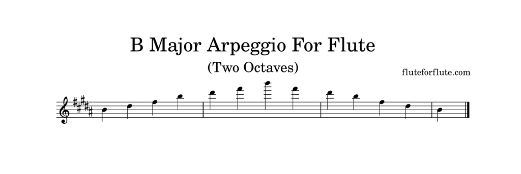 B major arpeggio on the flute