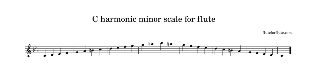 C harmonic minor scale for flute-1
