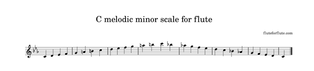 C melodic minor scale for flute-1