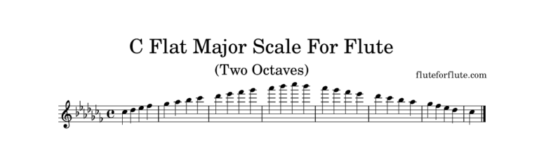 How to play C-flat (Cb) major scale on flute, notes, fingering chart, and concert tips