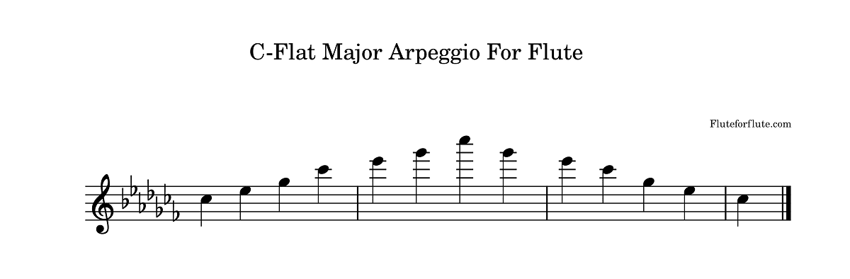 C-flat (Cb) major arpeggio on the flute