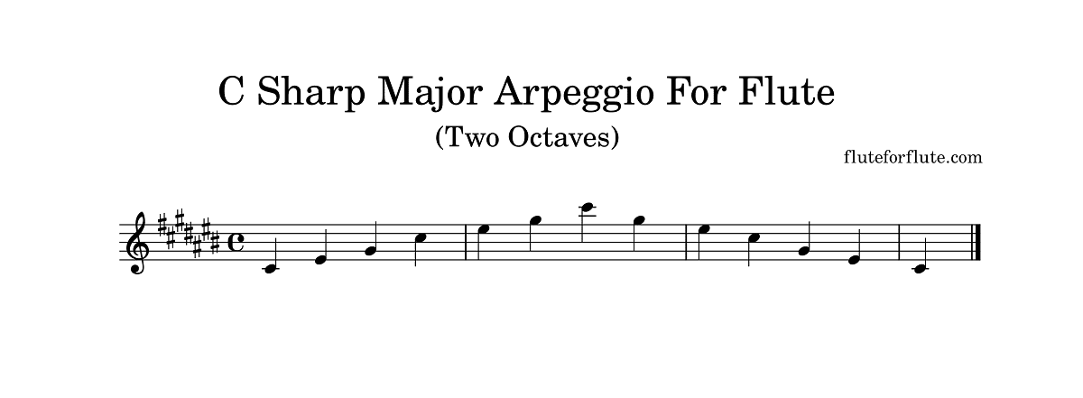 C-sharp (C♯) major arpeggio on the flute
