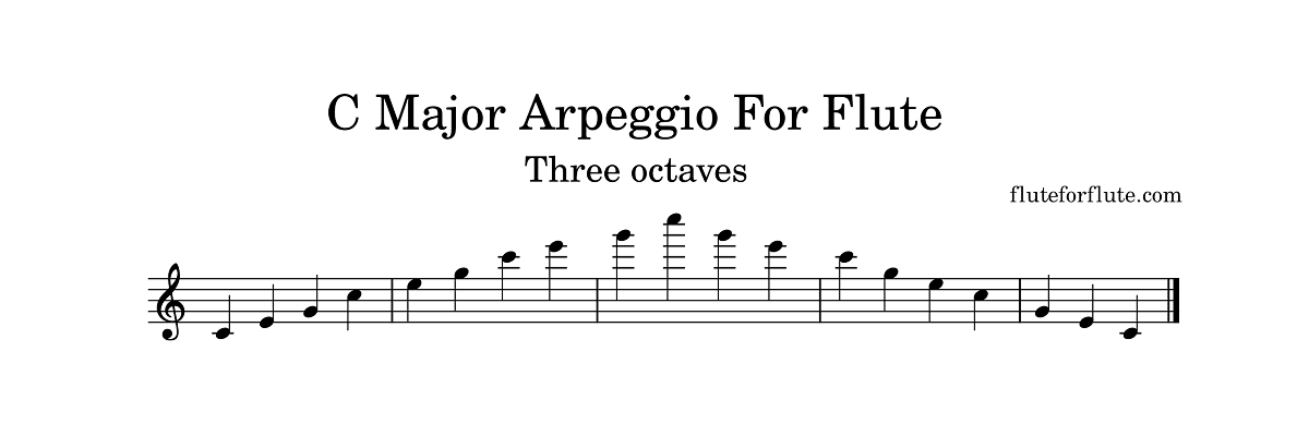 C major arpeggio on the flute