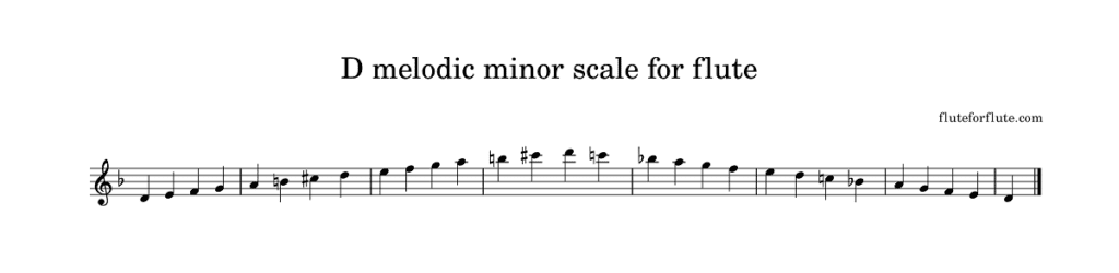 D melodic minor scale for flute-1