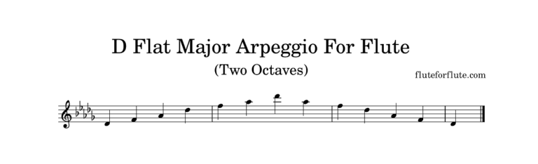 D-flat (Db) major arpeggio on the flute
