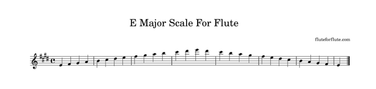 How to play E major scale on flute, notes, fingering chart, and concert tips