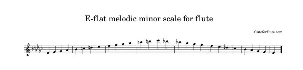 E-flat melodic minor scale for flute-1