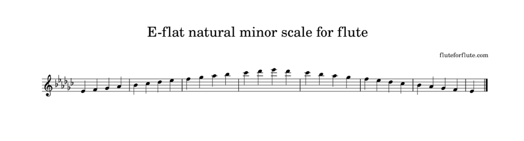 E-flat natural minor scale for flute-1