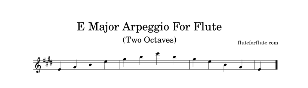 E major arpeggio on the flute