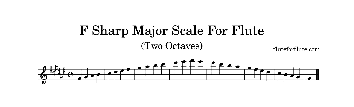 F-sharp (F♯) major scale on flute