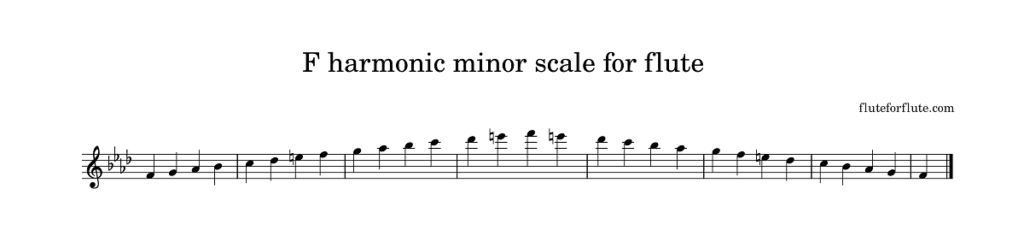 F harmonic minor scale for flute-1