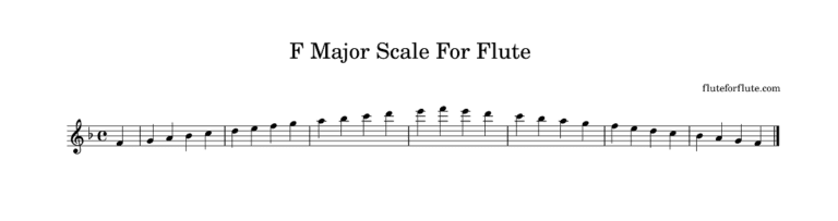 How to play F major scale on flute, notes, fingering chart, and concert tips