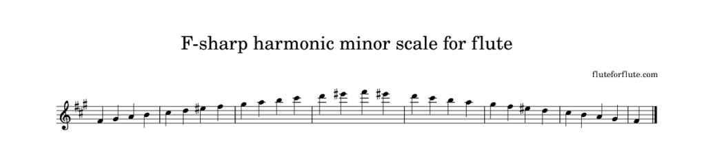 f sharp harmonic minor scale for flute