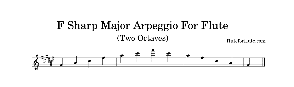 F-sharp (F♯) major arpeggio on the flute