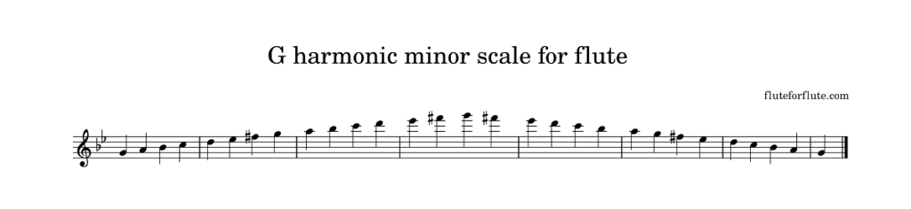 G harmonic minor scale for flute-1