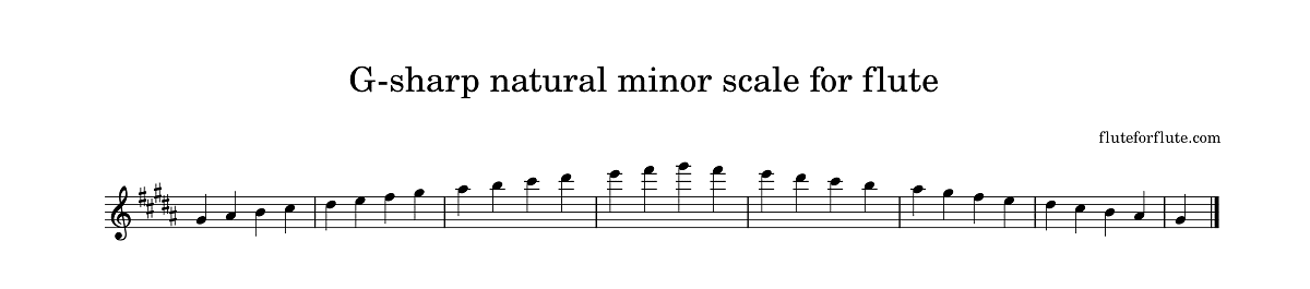 G-sharp (G#) natural minor scale on the flute
