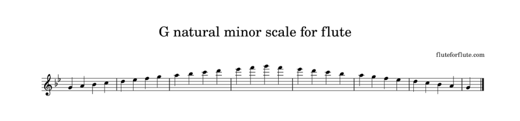 G natural minor scale for flute-1