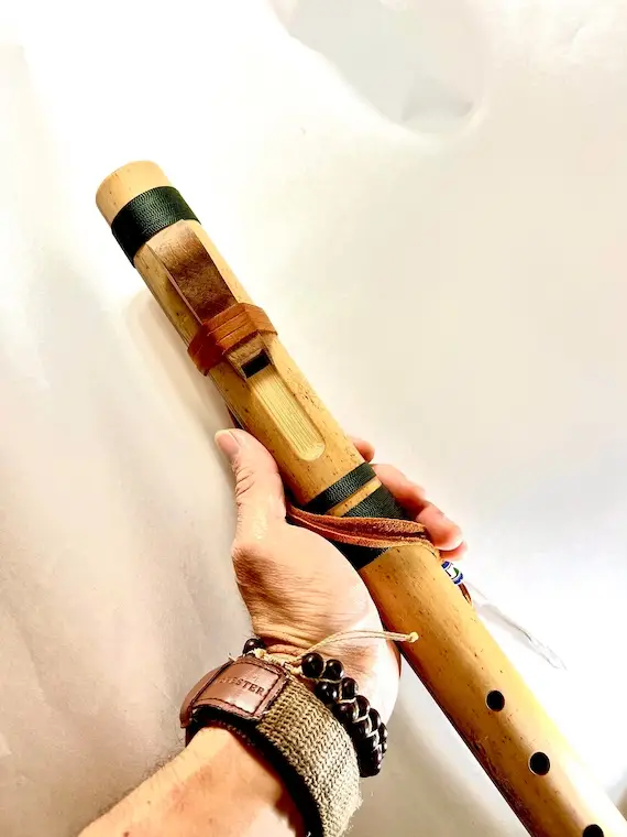Native american bamboo flute making