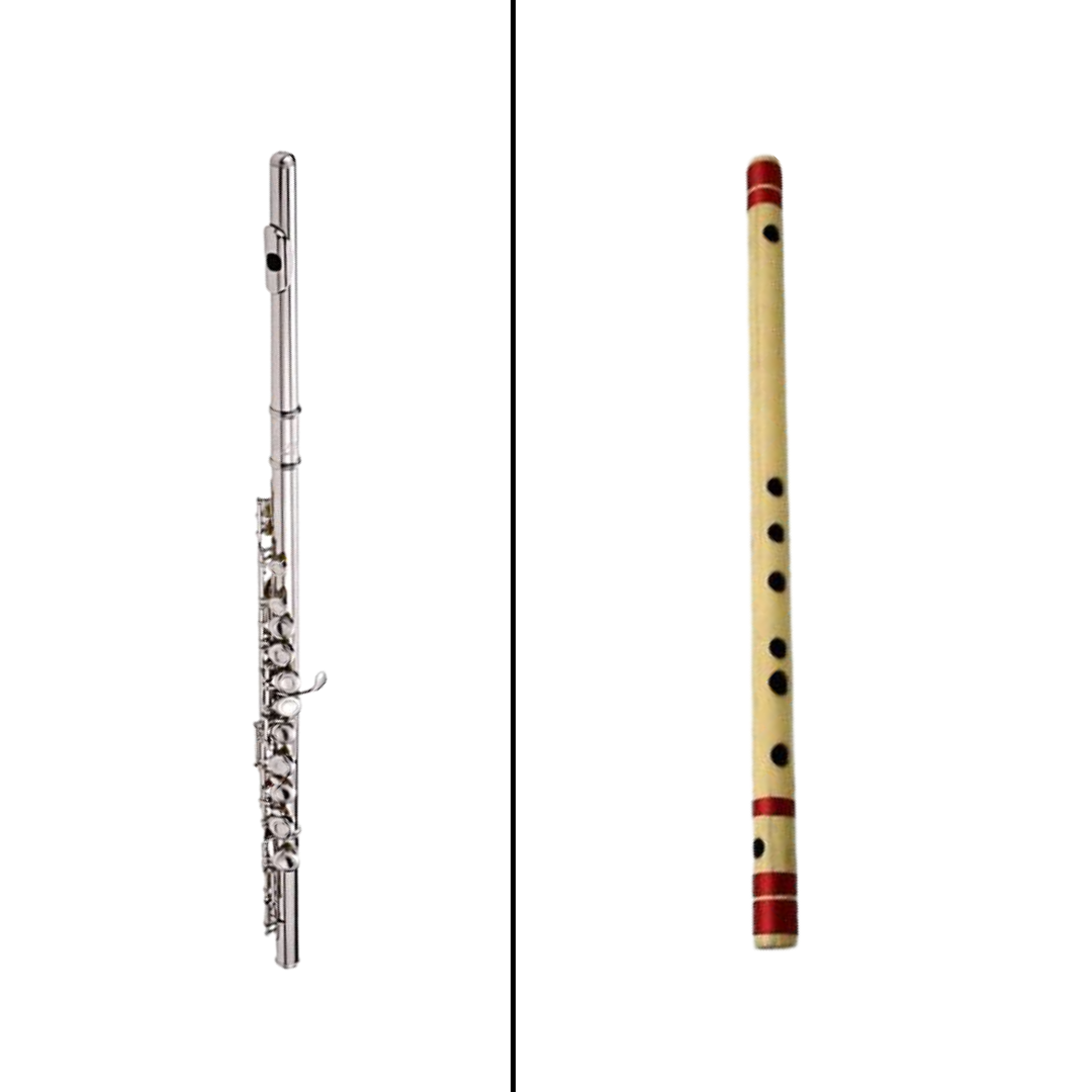 Bamboo flute compared to modern flute
